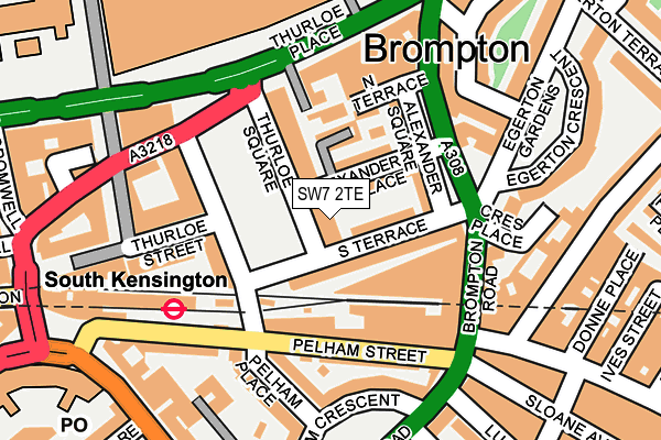 SW7 2TE map - OS OpenMap – Local (Ordnance Survey)