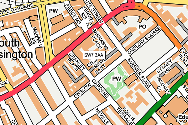 SW7 3AA map - OS OpenMap – Local (Ordnance Survey)