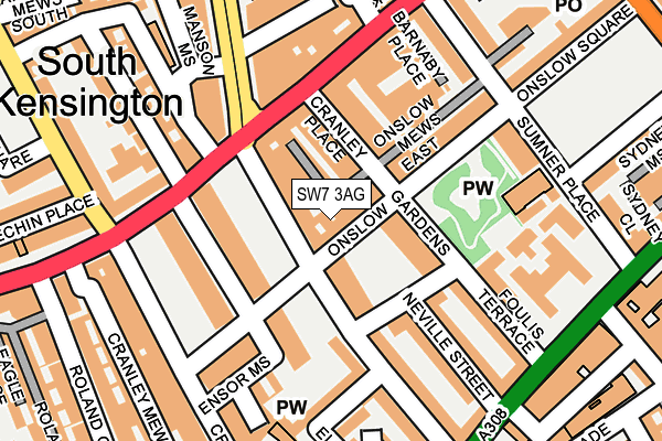 SW7 3AG map - OS OpenMap – Local (Ordnance Survey)