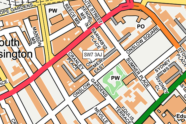 SW7 3AJ map - OS OpenMap – Local (Ordnance Survey)