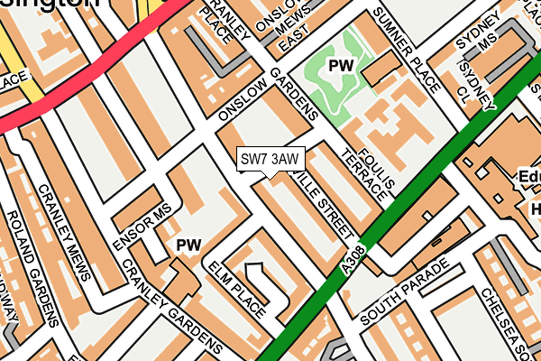 SW7 3AW map - OS OpenMap – Local (Ordnance Survey)