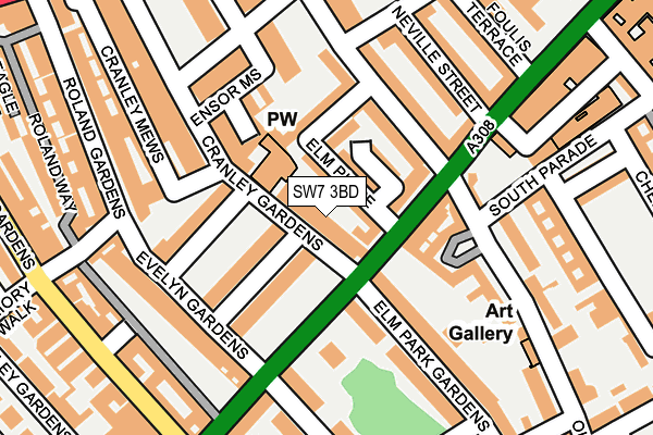 SW7 3BD map - OS OpenMap – Local (Ordnance Survey)