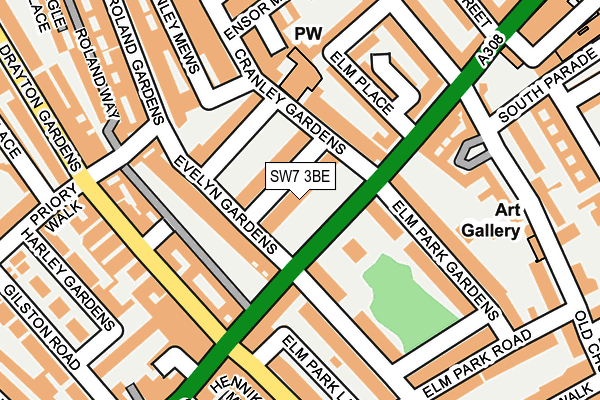 SW7 3BE map - OS OpenMap – Local (Ordnance Survey)