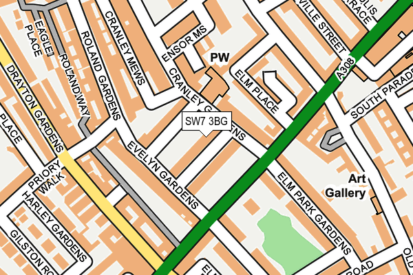 SW7 3BG map - OS OpenMap – Local (Ordnance Survey)