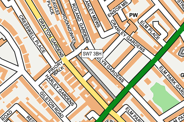 SW7 3BH map - OS OpenMap – Local (Ordnance Survey)
