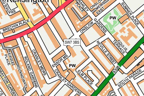 SW7 3BS map - OS OpenMap – Local (Ordnance Survey)