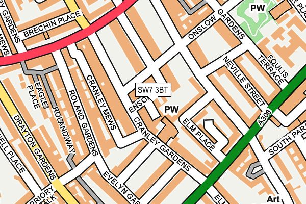 SW7 3BT map - OS OpenMap – Local (Ordnance Survey)