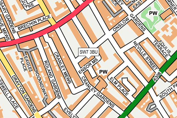 SW7 3BU map - OS OpenMap – Local (Ordnance Survey)