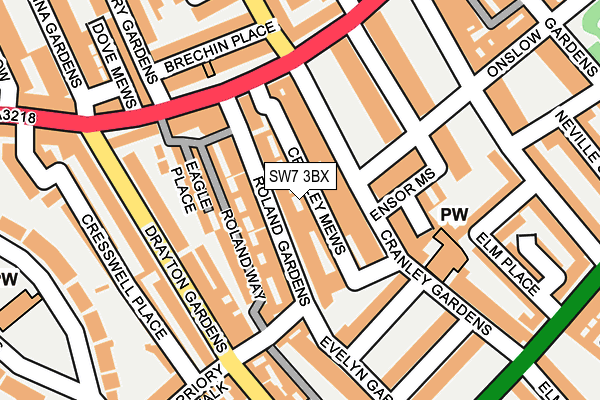 SW7 3BX map - OS OpenMap – Local (Ordnance Survey)