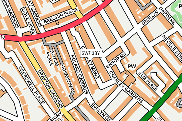 SW7 3BY map - OS OpenMap – Local (Ordnance Survey)
