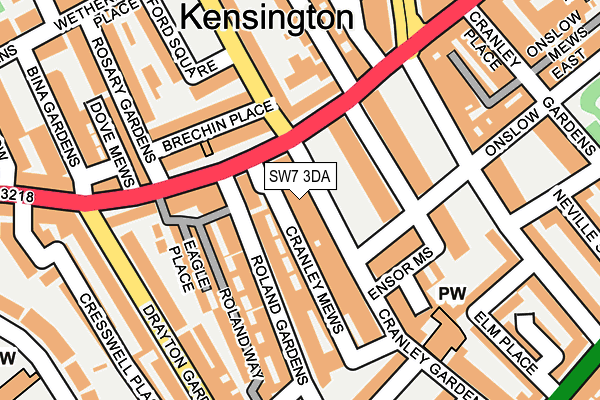 SW7 3DA map - OS OpenMap – Local (Ordnance Survey)