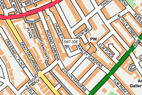 SW7 3DE map - OS OpenMap – Local (Ordnance Survey)