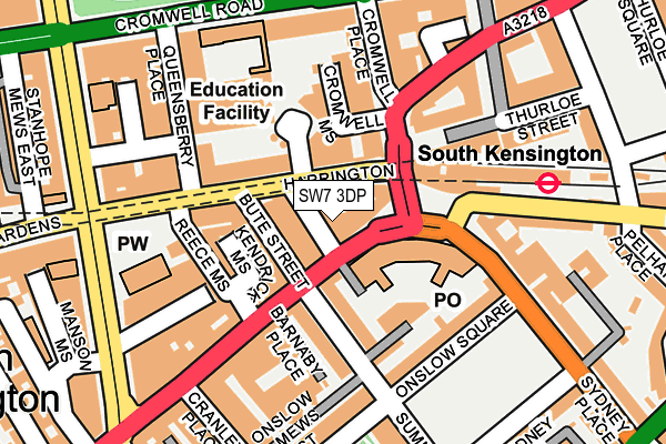 SW7 3DP map - OS OpenMap – Local (Ordnance Survey)