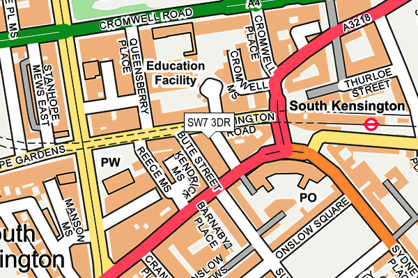 SW7 3DR map - OS OpenMap – Local (Ordnance Survey)