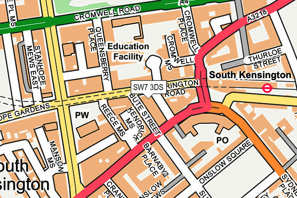 SW7 3DS map - OS OpenMap – Local (Ordnance Survey)