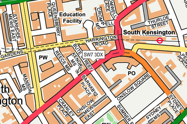 SW7 3DX map - OS OpenMap – Local (Ordnance Survey)
