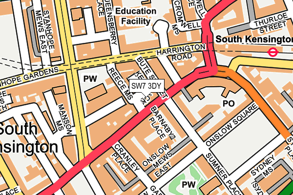 SW7 3DY map - OS OpenMap – Local (Ordnance Survey)