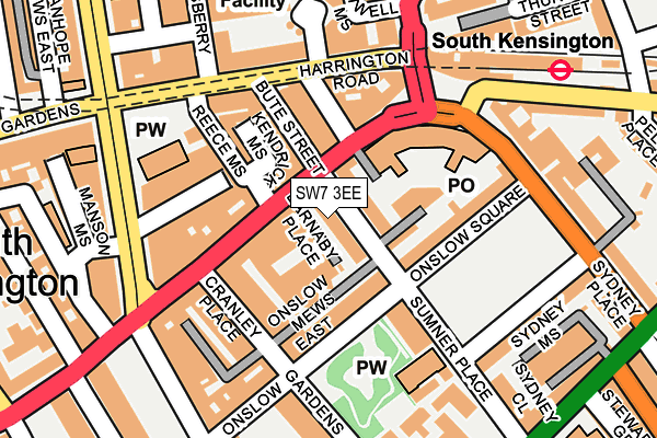 SW7 3EE map - OS OpenMap – Local (Ordnance Survey)
