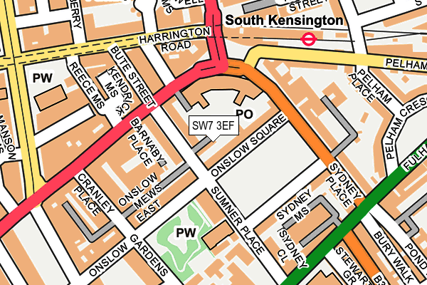 SW7 3EF map - OS OpenMap – Local (Ordnance Survey)