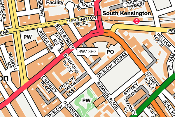 SW7 3EG map - OS OpenMap – Local (Ordnance Survey)
