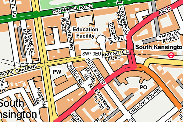 SW7 3EU map - OS OpenMap – Local (Ordnance Survey)