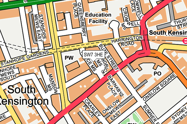 SW7 3HE map - OS OpenMap – Local (Ordnance Survey)