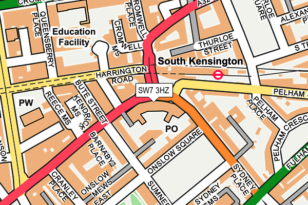 SW7 3HZ map - OS OpenMap – Local (Ordnance Survey)