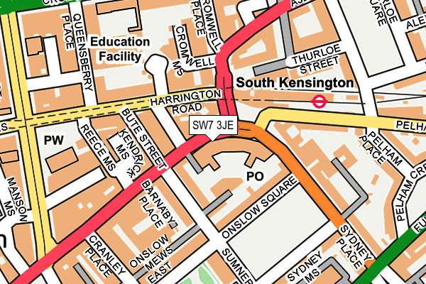 SW7 3JE map - OS OpenMap – Local (Ordnance Survey)