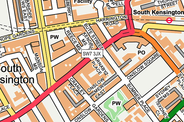 SW7 3JX map - OS OpenMap – Local (Ordnance Survey)