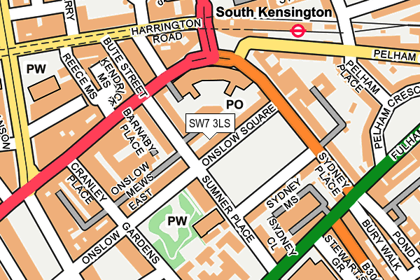 SW7 3LS map - OS OpenMap – Local (Ordnance Survey)