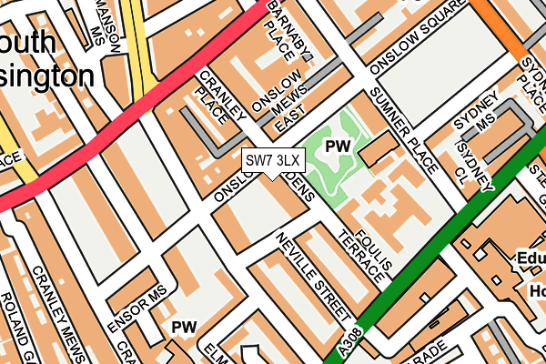 SW7 3LX map - OS OpenMap – Local (Ordnance Survey)