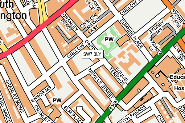 SW7 3LY map - OS OpenMap – Local (Ordnance Survey)