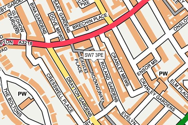 SW7 3PE map - OS OpenMap – Local (Ordnance Survey)