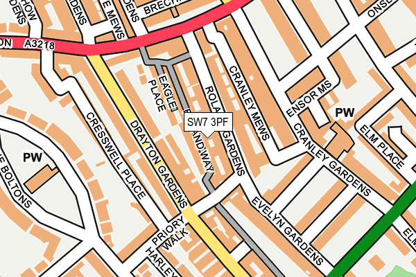 SW7 3PF map - OS OpenMap – Local (Ordnance Survey)