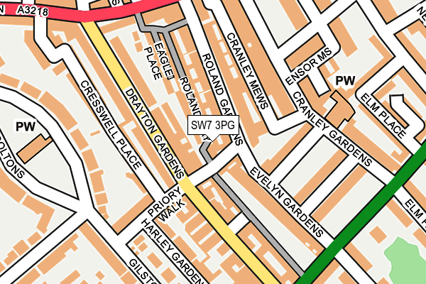 SW7 3PG map - OS OpenMap – Local (Ordnance Survey)