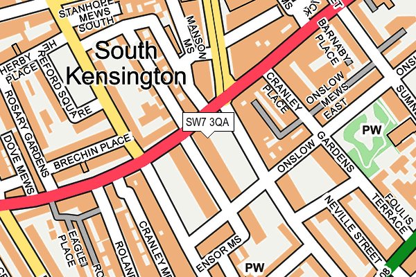 SW7 3QA map - OS OpenMap – Local (Ordnance Survey)