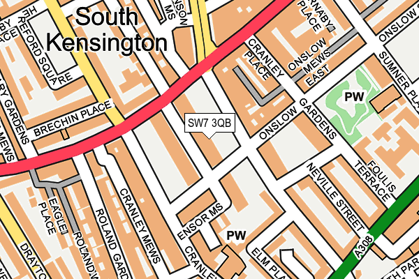 SW7 3QB map - OS OpenMap – Local (Ordnance Survey)