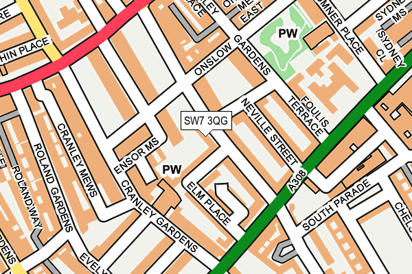 SW7 3QG map - OS OpenMap – Local (Ordnance Survey)