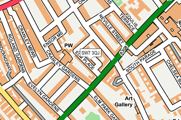 SW7 3QJ map - OS OpenMap – Local (Ordnance Survey)