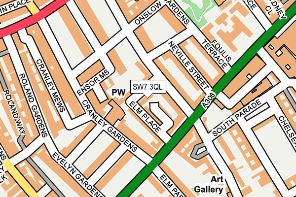 SW7 3QL map - OS OpenMap – Local (Ordnance Survey)