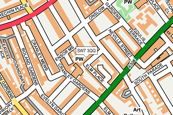 SW7 3QQ map - OS OpenMap – Local (Ordnance Survey)