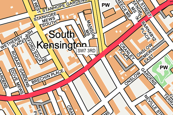 SW7 3RD map - OS OpenMap – Local (Ordnance Survey)