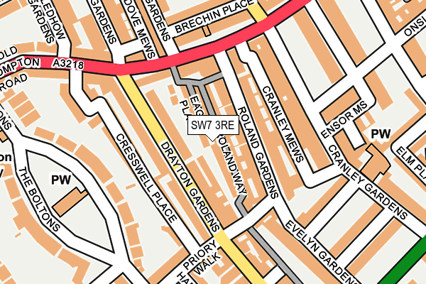 SW7 3RE map - OS OpenMap – Local (Ordnance Survey)