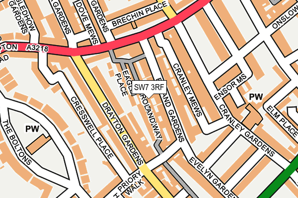 SW7 3RF map - OS OpenMap – Local (Ordnance Survey)