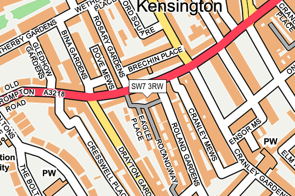 SW7 3RW map - OS OpenMap – Local (Ordnance Survey)