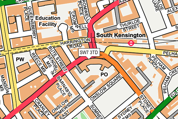 SW7 3TD map - OS OpenMap – Local (Ordnance Survey)