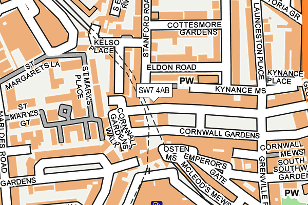 SW7 4AB map - OS OpenMap – Local (Ordnance Survey)