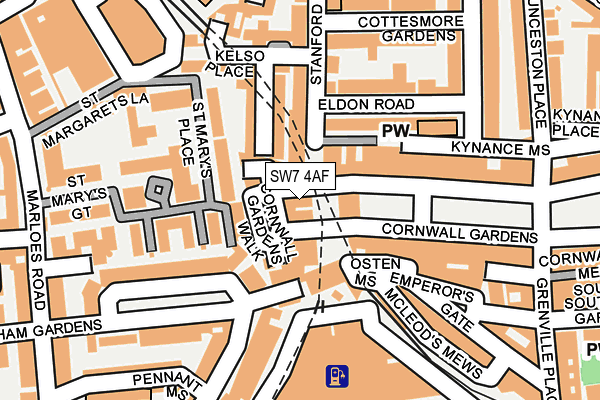 SW7 4AF map - OS OpenMap – Local (Ordnance Survey)