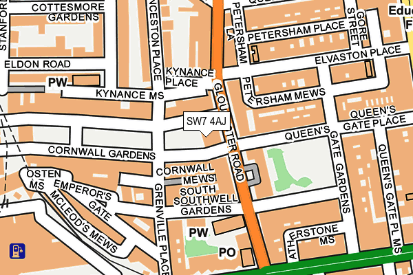 SW7 4AJ map - OS OpenMap – Local (Ordnance Survey)
