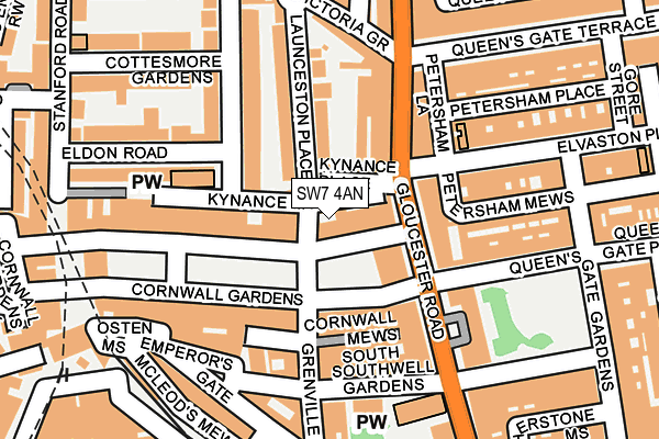 SW7 4AN map - OS OpenMap – Local (Ordnance Survey)